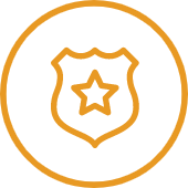 cartoon icon of police badge