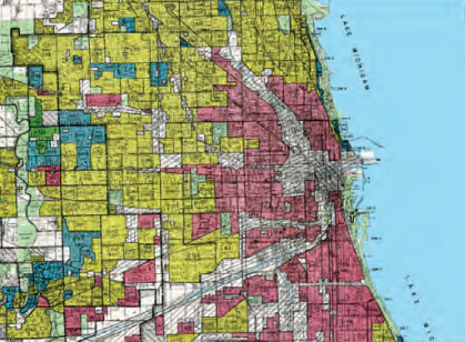 colored map of downtown Chicago