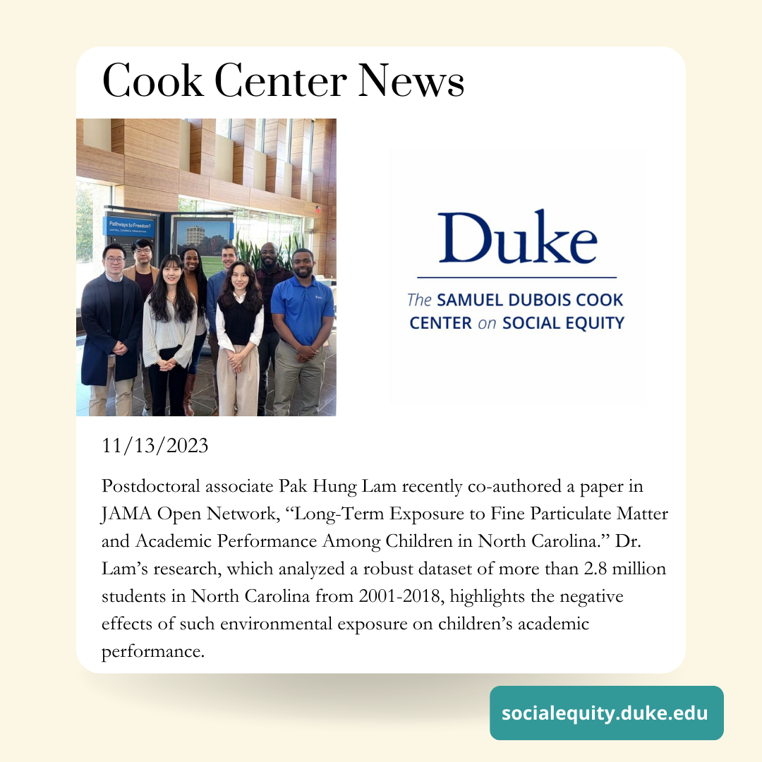 Cook Center news post showing image of postdoctoral associates