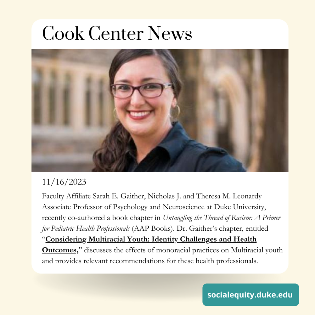 Faculty Affiliate Sarah Gaither Co-Authors Book Chapter