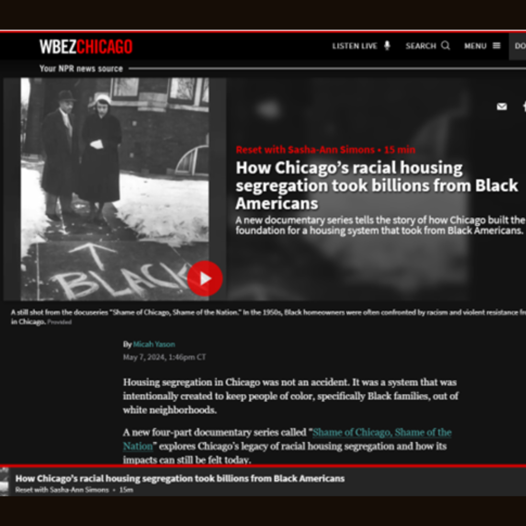 WBEZ NPR Shame of Chicago Interview